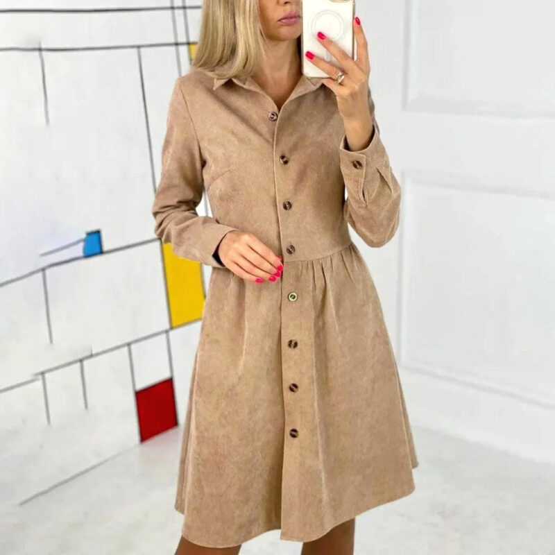 Vestido Terciopelo Beige 3